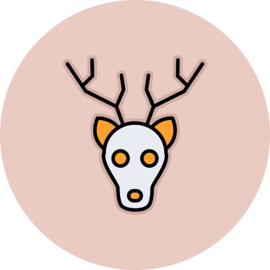 Geyik. Web simgesi basit illüstrasyon