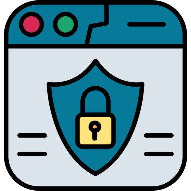 Güvenli kilit simgesi. Basit tasarım