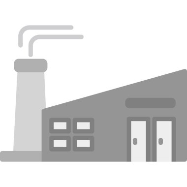 Modern fabrika simgesinin vektör illüstrasyonu