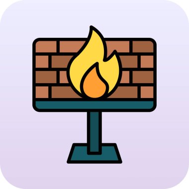 Moda tarzında izole edilmiş şömine simgesi