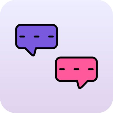 İki baloncuk simgesi seti, vektör illüstrasyonu