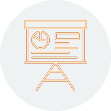 Sunum grafiğinin vektör illüstrasyonunun web simgesi