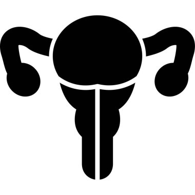 dişi üreme sistemi simgesi. Basit vektör illüstrasyonu. jinekolojik sistem simgeleri