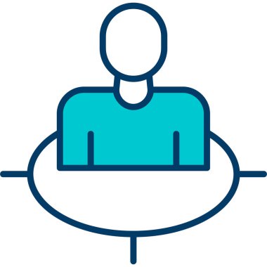 İnsanların vektör simgesi, iş ve dizüstü bilgisayarla çalışma