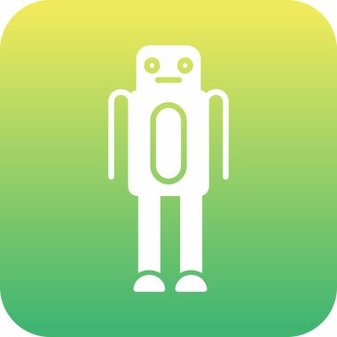 Beyaz arka planı olan bir robotun vektör çizimi