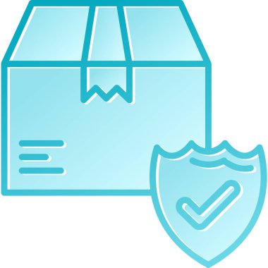 Kalkanlı kutu ve sembolü işaretle. vektör çizim tasarımı