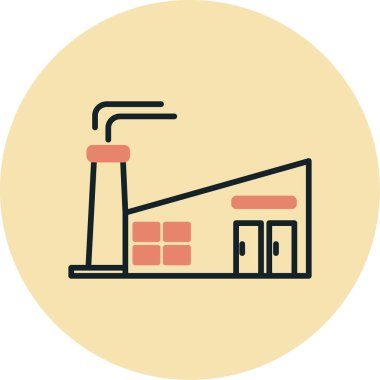 Baca ve pencereli fabrika binası