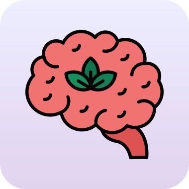 Beyin ikonu. Çizgi film tarzı. vektör illüstrasyonu