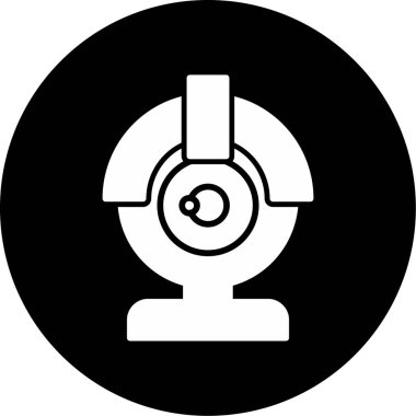 Kamera vektör glif simge tasarımı