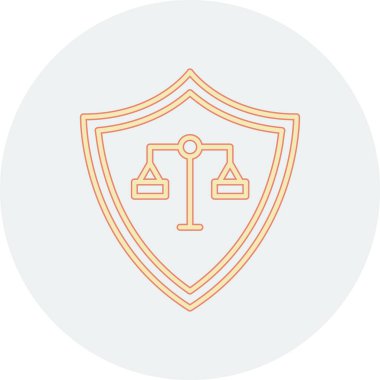 Hukuk ve adalet simgesi. vektör illüstrasyonu