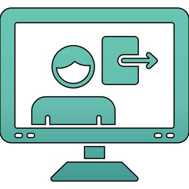 Dizüstü bilgisayar simgesinin vektör çizimi