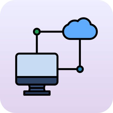 Web simgesi, teknolojinin ana hatları vektör tasarımı