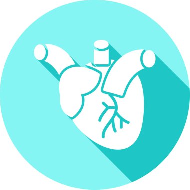 Akciğer ikonlu insan kalbi