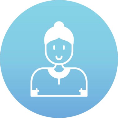 Avatar kadın. Web simgesi vektör illüstrasyonu