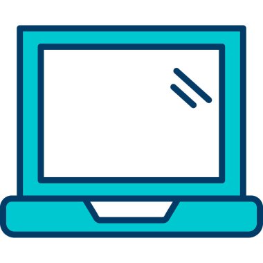 ekran simgesi olan dizüstü bilgisayar, basit vektör illüstrasyonu