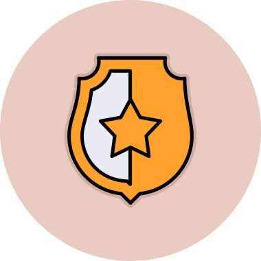 Kalkan simgesinin vektör illüstrasyonu