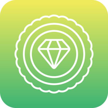 güzel elmas çizgi vektör simgesi