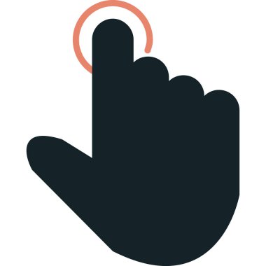 Dolu olarak el ile simgeye tıklayın - taslak biçimi