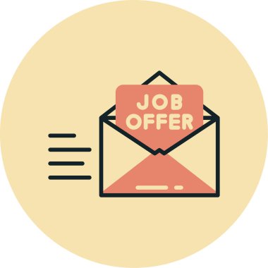 iş teklifi renkli satır simgesi.