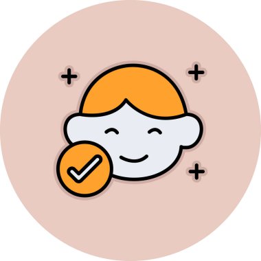 Yüzü ve çıkartması olan bir kız.