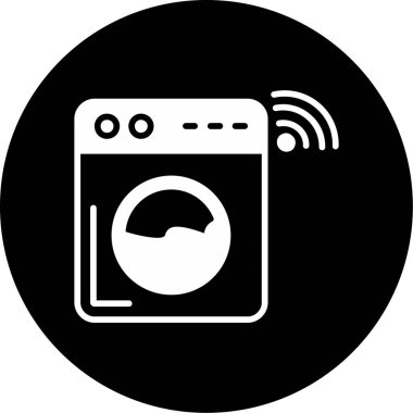 Yıkama Makinesi Simgesi Moda Biçiminde İzole Arkaplan