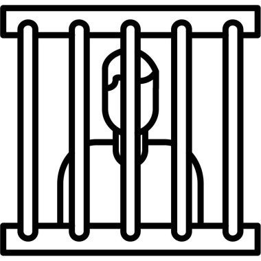 Beyaz arka planda hapishane vektör illüstrasyonu