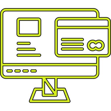 Bir harf simgesi ile bilgisayar monitörü. düz dizayn.