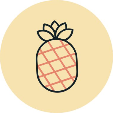 Ananas. Web simgesi basit illüstrasyon