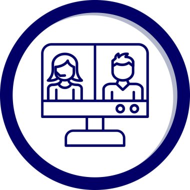 Bilgisayar ekranı. Web simgesi vektör illüstrasyonu