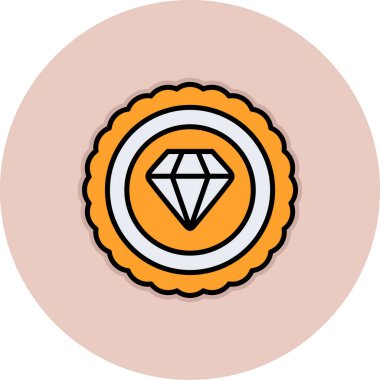 Elmas. Web simgesi basit illüstrasyon