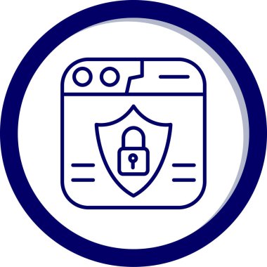 Güvenli simge, basit vektör illüstrasyonu