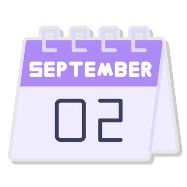 Takvim 0 Eylül 3 simgesi, düz dizayn