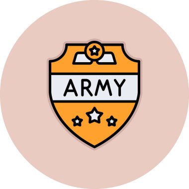 vektör askeri kalkan düz simgesi