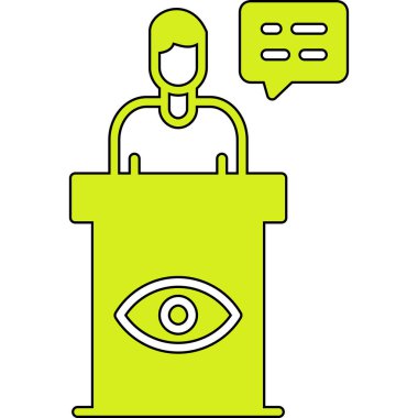 Konuşma balonu olan bir kişinin vektör çizimi