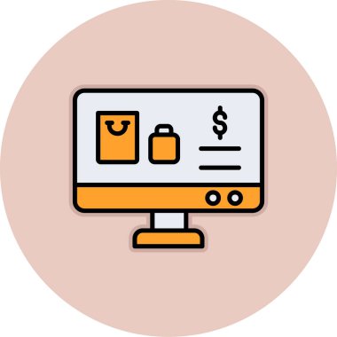 İnternetten alışveriş. Basit resimleme