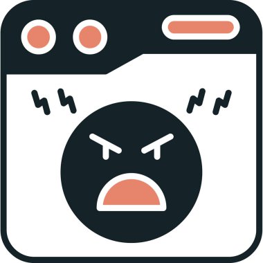 kızgın yüz simgesi simgesi, basit vektör illüstrasyonu