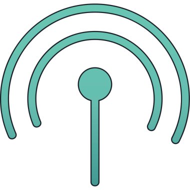 Wifi sinyal simgesi. Vektör İllüstrasyonu