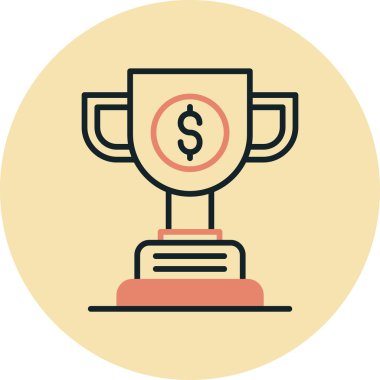 Kupa. Web simgesi basit illüstrasyon