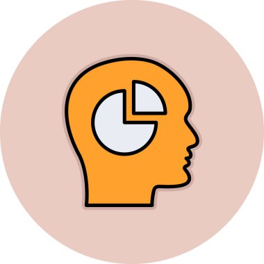 Saat simgesi olan insan kafası, vektör illüstrasyonu