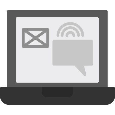 İleti düz vektör simgesi.