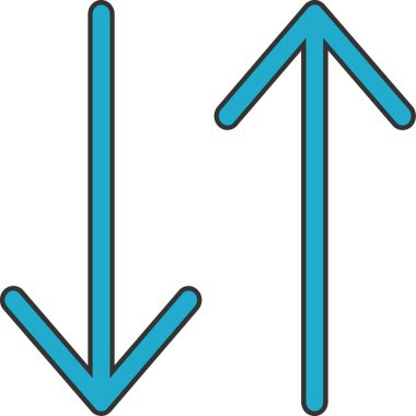 Okun yönü simgesi doldurulmuş - taslak biçimi