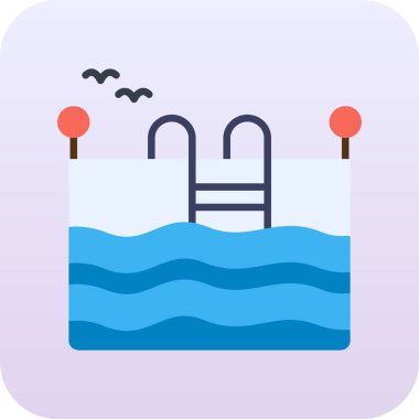 yüzme havuzu ikonu vektör illüstrasyonu