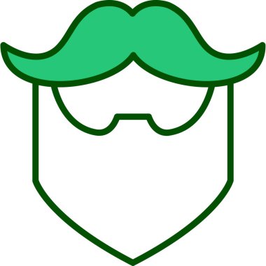 Hipster adam ikonu. Yeşil ve mavi giyen ana hatlı adam. düz izole vektör çizimi