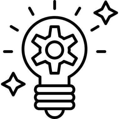 Fikir ampul simgesi, anahat stili