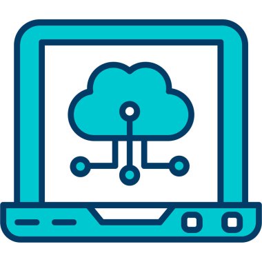 Bulut hesaplama teknolojisi ikon vektör çizimi tasarımı