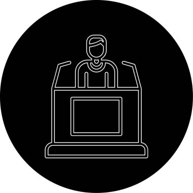 Dizüstü bilgisayarı olan bir kadının vektör simgesi