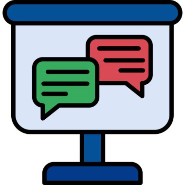 Konuş. Web simgesi basit illüstrasyon