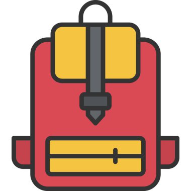 sırt çantası simgesi, vektör illüstrasyonu basit tasarım