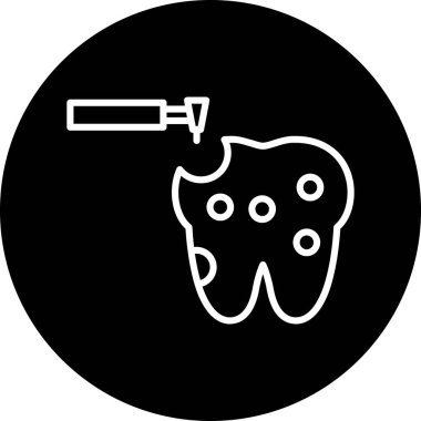 Diş simgesinin vektör illüstrasyonu