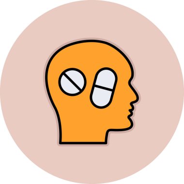 beyin ikonu vektör illüstrasyonu